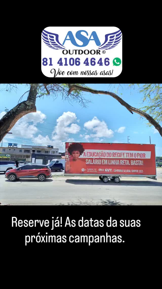 Registro vertical de campanha da ASA Outdoor em circulação pelo Recife